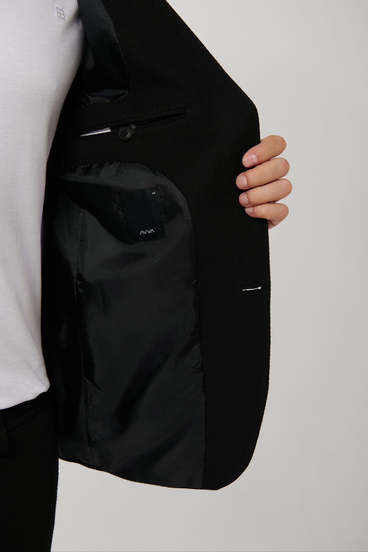 Men's Black Slit Lined Bi Stretch Fabric Jacket A41y4032