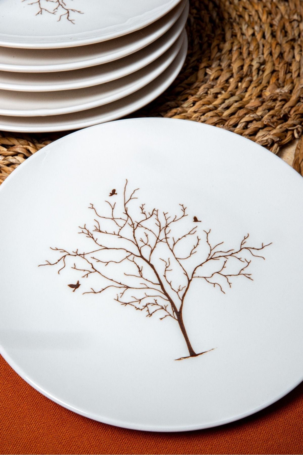 Life Tree 6 Porcelain Port Plate Set