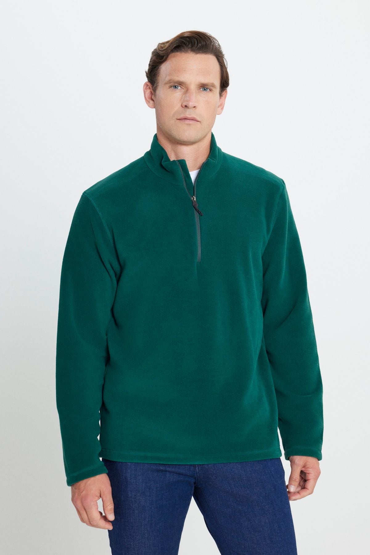 Men's Green Anti-Pilling Flash Standard Fit Pllage Solder Cold-proof Polar Sweatshirt