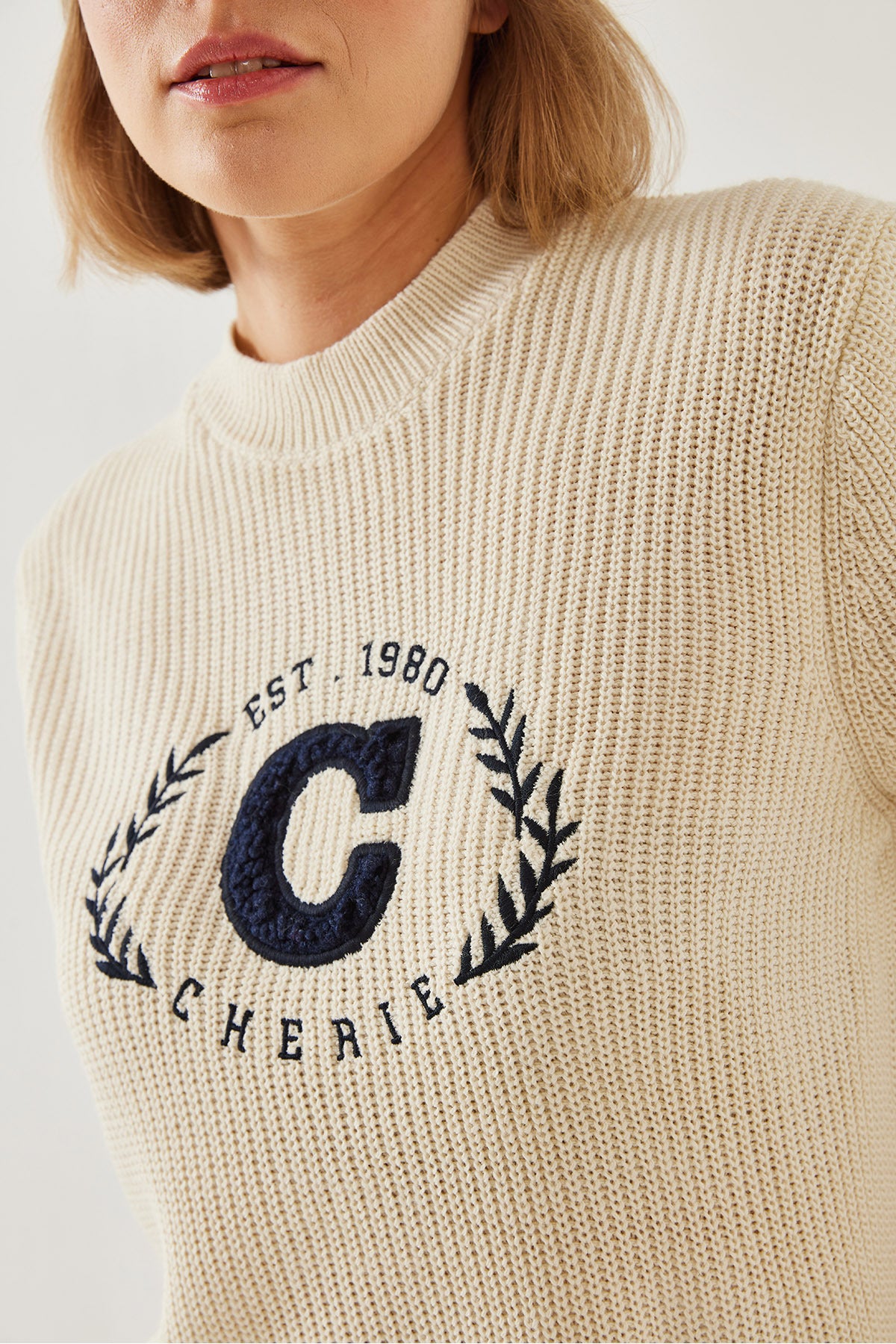 Women's Crew Neck Embroidered Thessaloniki Knitwear Sweater 20247528