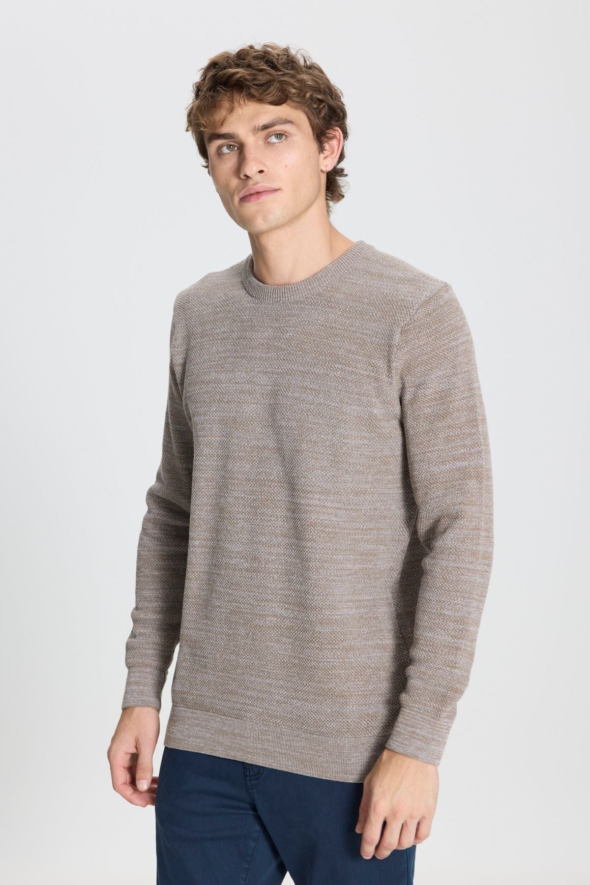 Men's Bronze-GRI Standard Fit Normal Cut Bicycle Patterned Knitwear Sweater