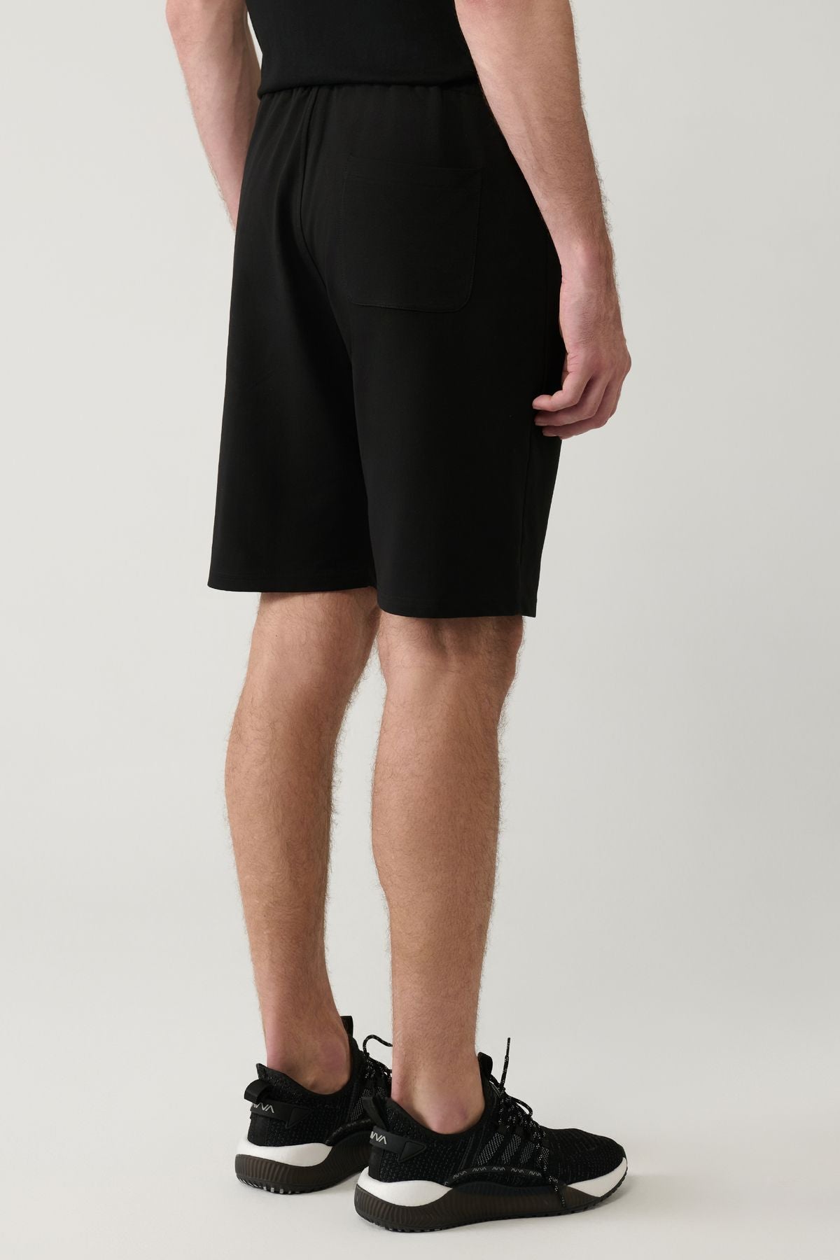 Men's black side knitted cotton cotton 2 IP daily shorts E003602