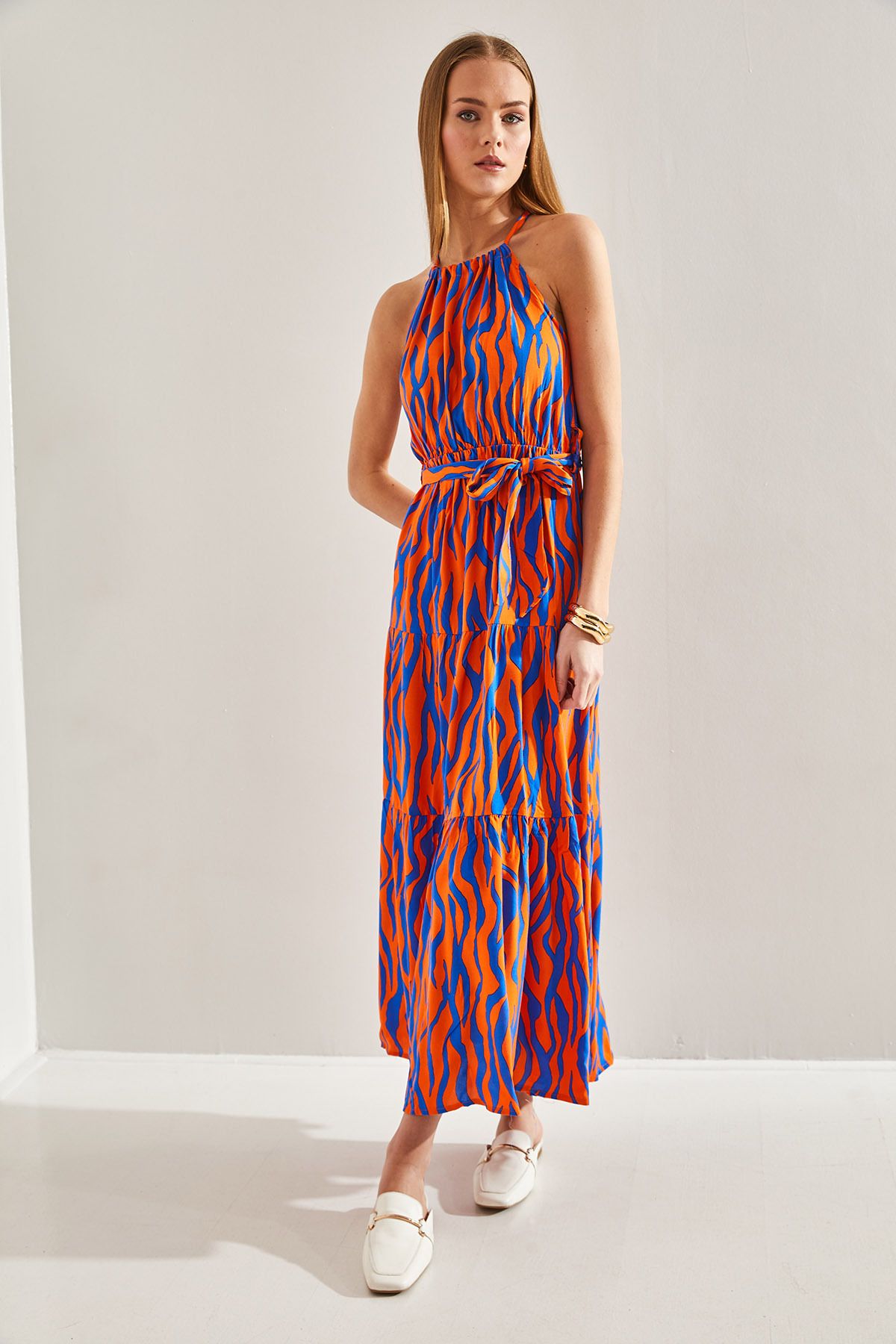 Female Lined IP HANDER PATTERN PATTERNED VISCON DRESS 60101011