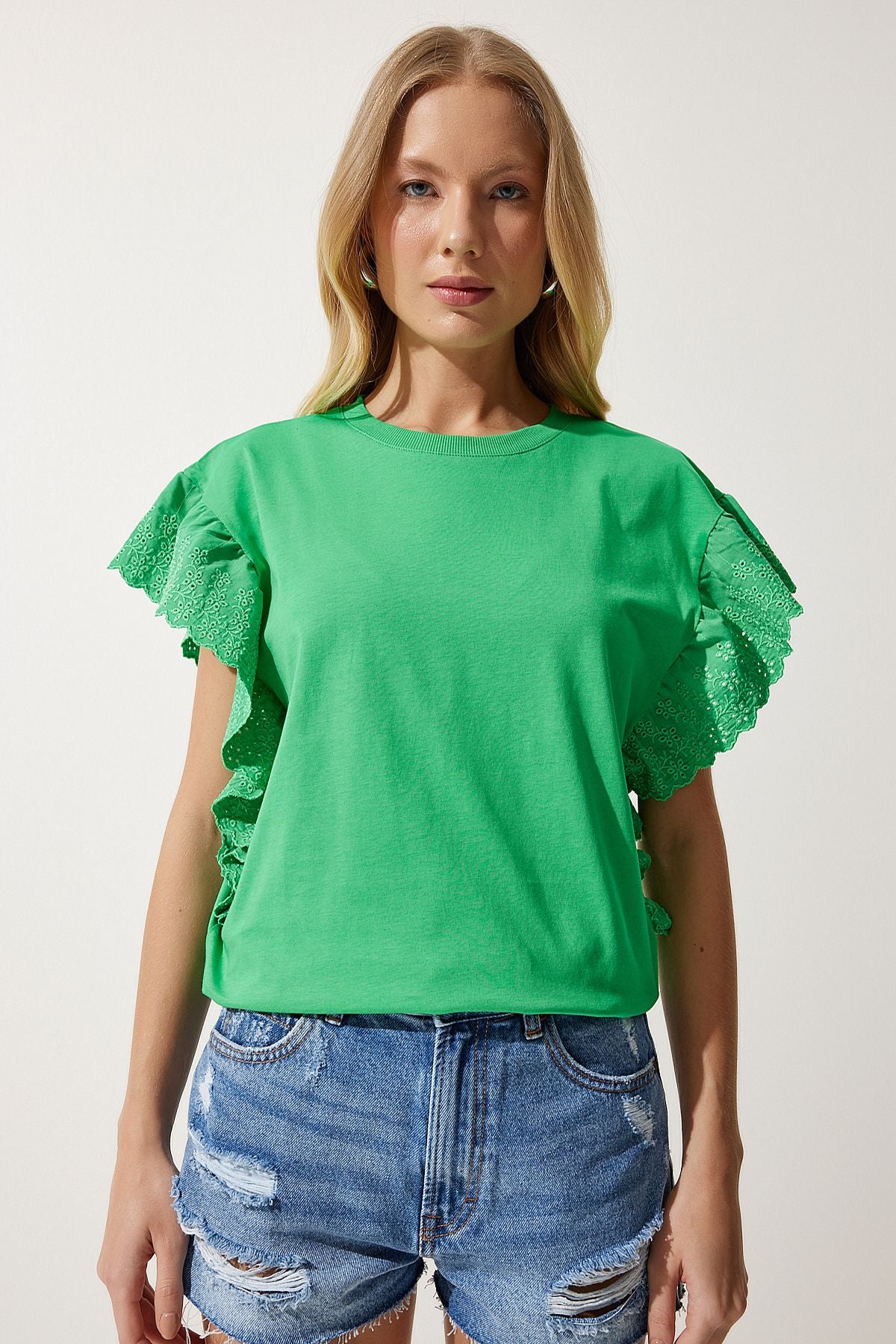 Female Green Fisto Knitting Blouse BF00093
