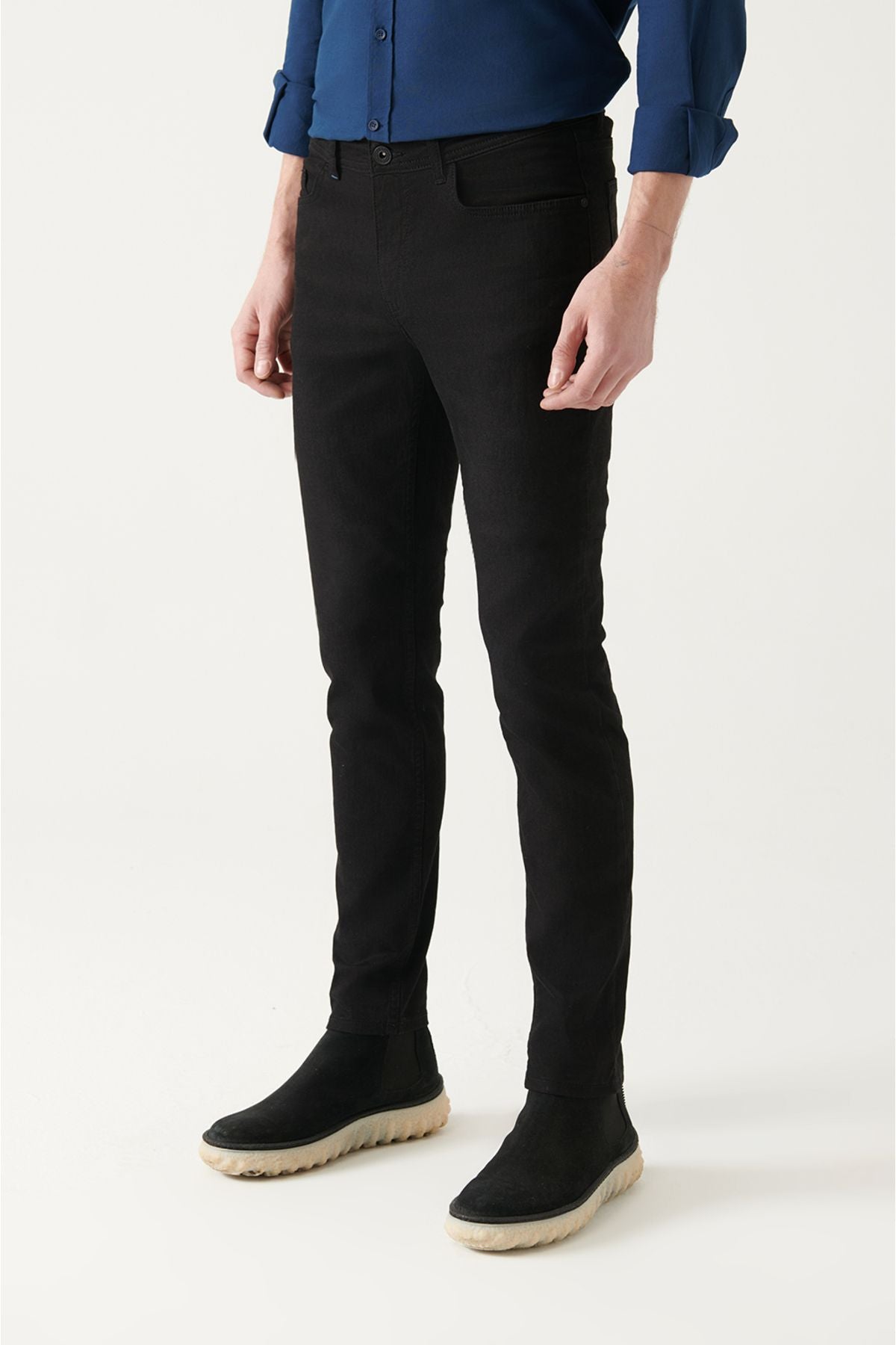 Men's Black Obedness Washing Flexible Jean Pants B003502
