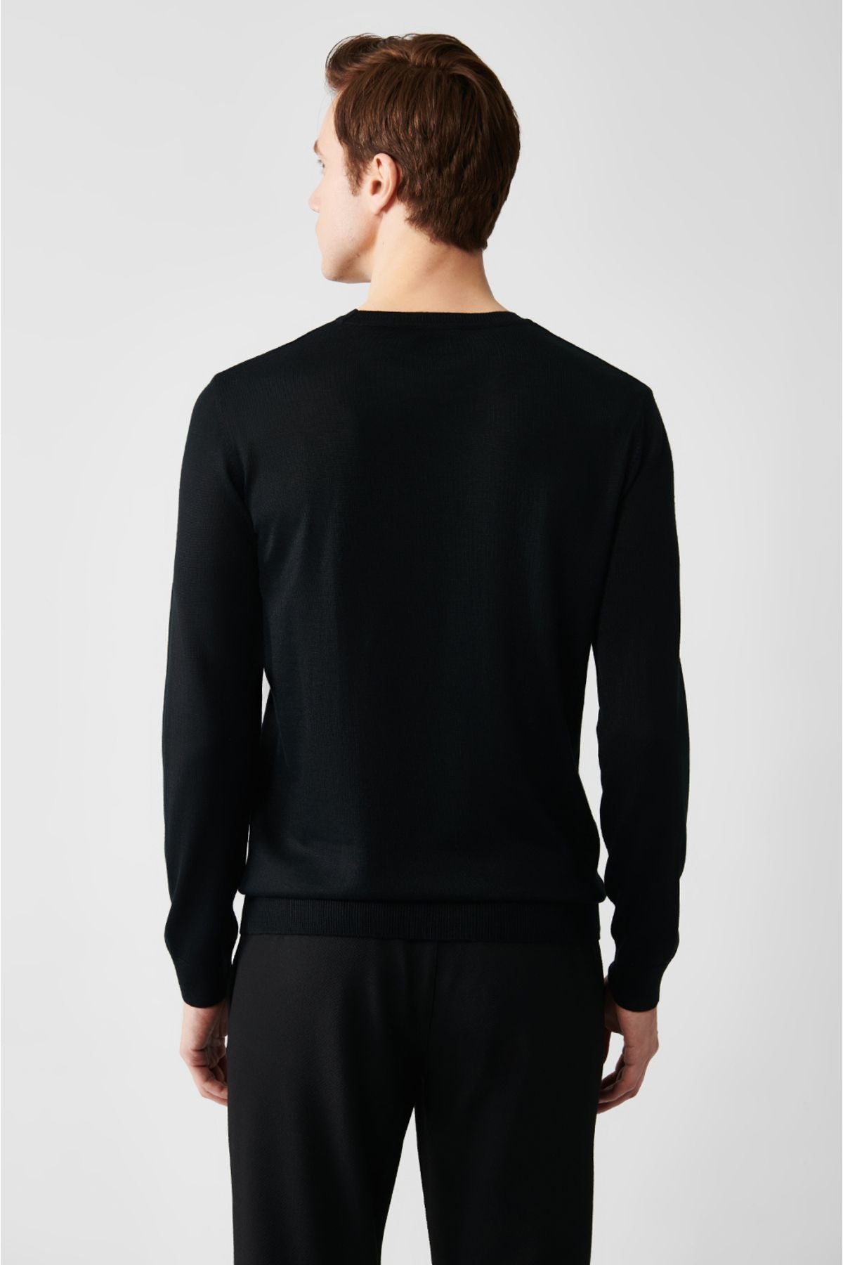 Men's black bike collar wool mixed knitwear sweater B005013