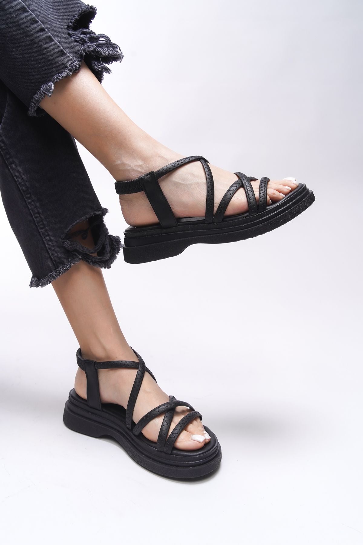 Xyrlaema Women's Sandals 0012206 Black Skin
