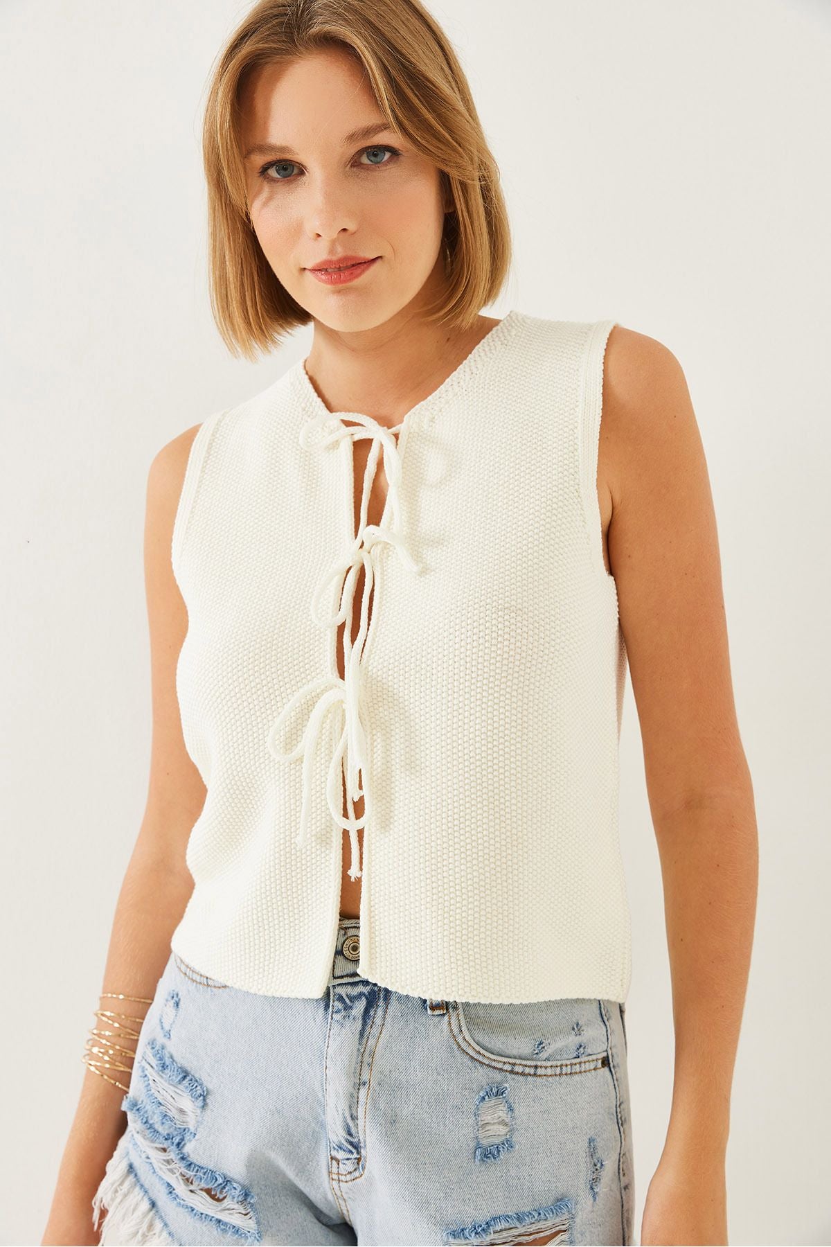 WOMEN'S front -binding knitwear vest 241025 60251920