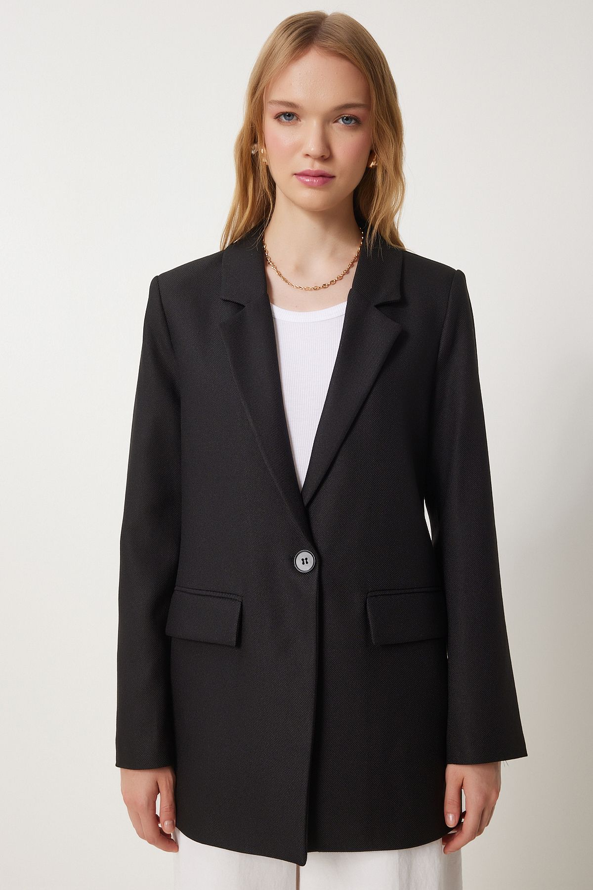 WOMEN BLACK WATCHING BLAZER JACKET HL00005