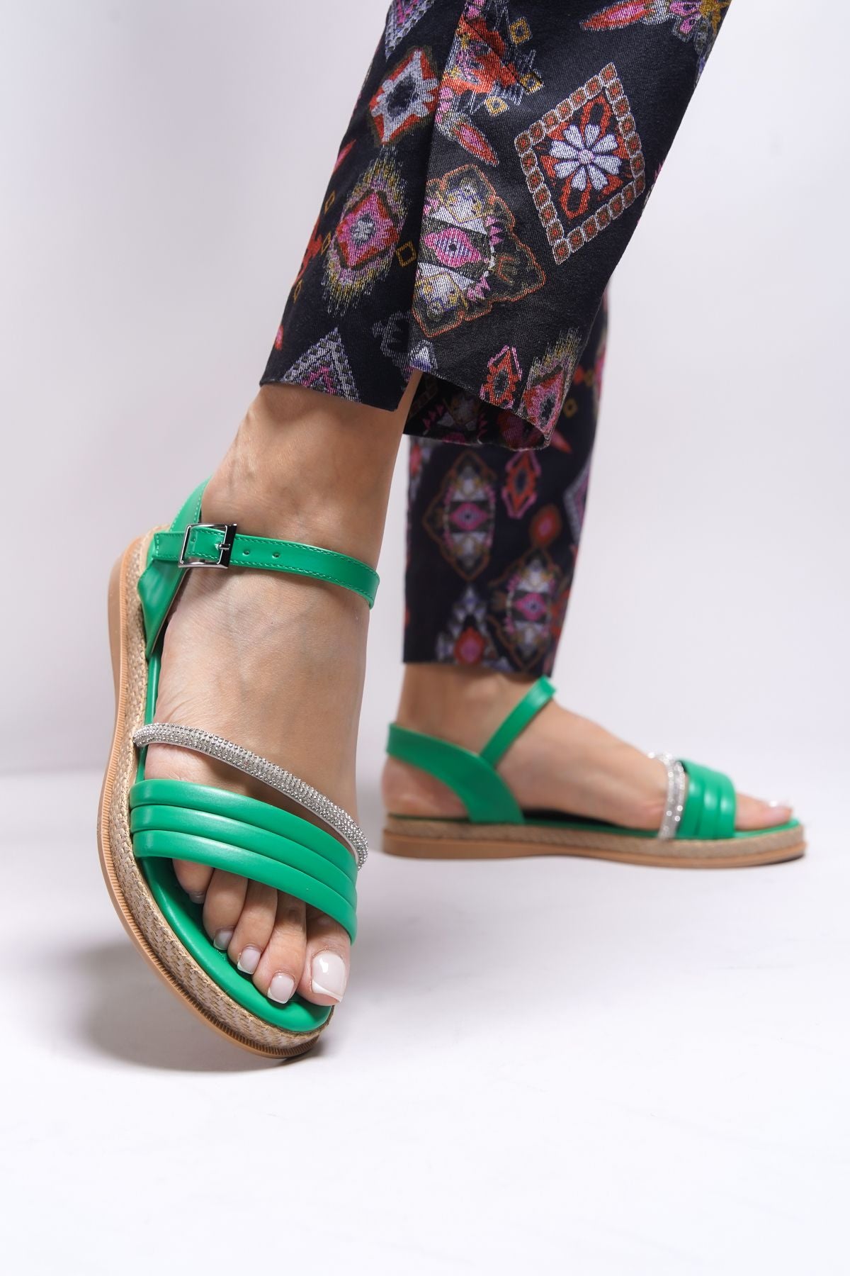 Olnadorei Women's Sandals 0012104 Green Skin