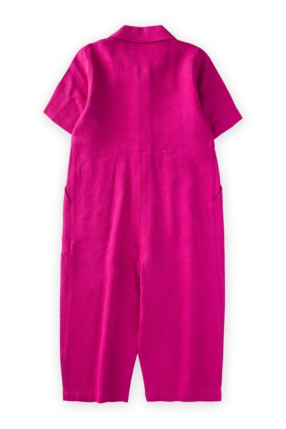 Waist pleated overalls 2-7 years fuchsia