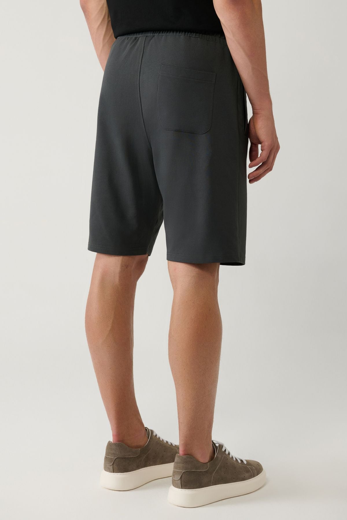 Men's anthracite hand pocket knitted cotton 2 IP daily shorts E003602