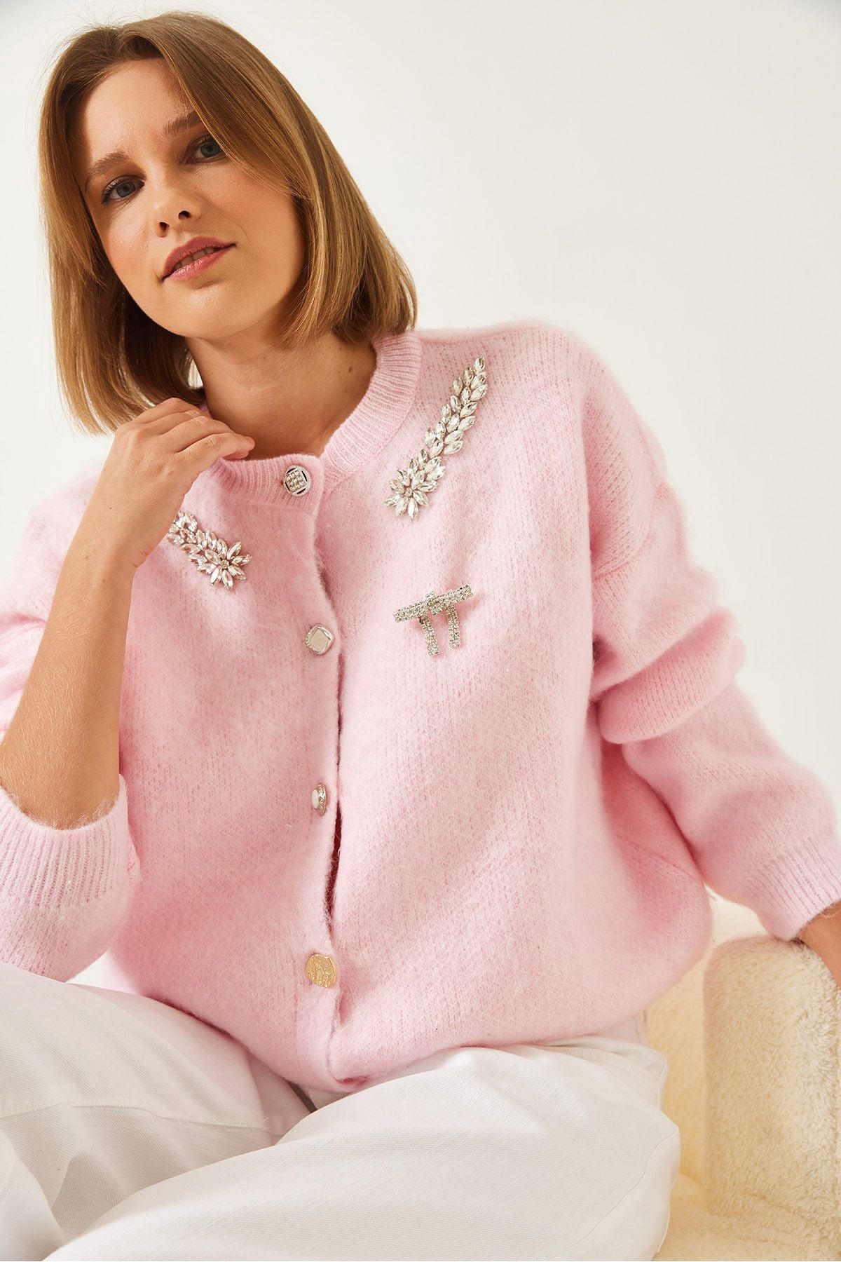 Women's collar Stone Reddon Knitwear Cardigan 20246266