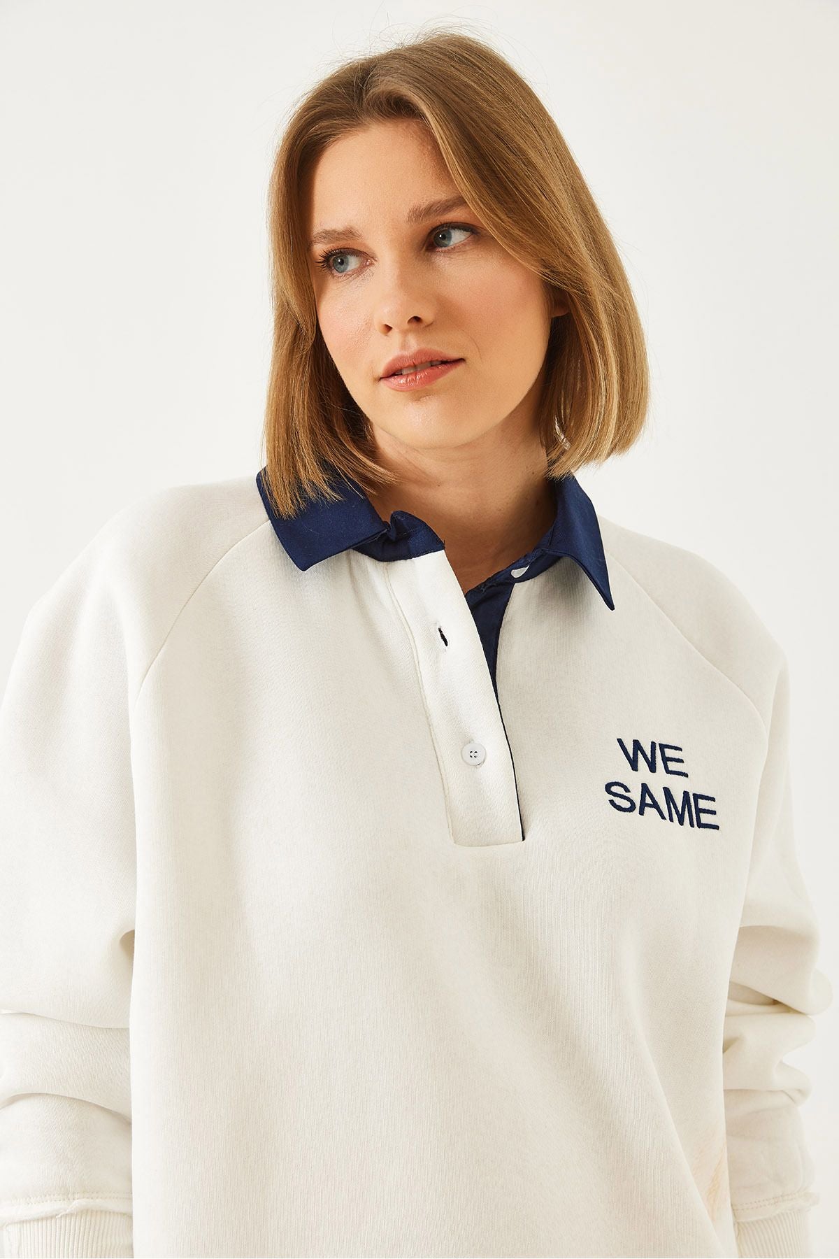 Woman Polo Yaka Three Yarn Sweatshirt 2069 60261149