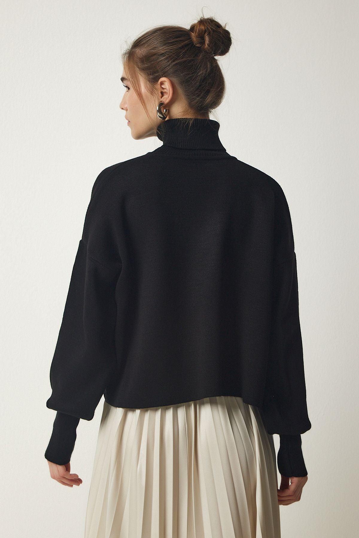 Female black fisherman collar Casual knitwear sweater kg00007