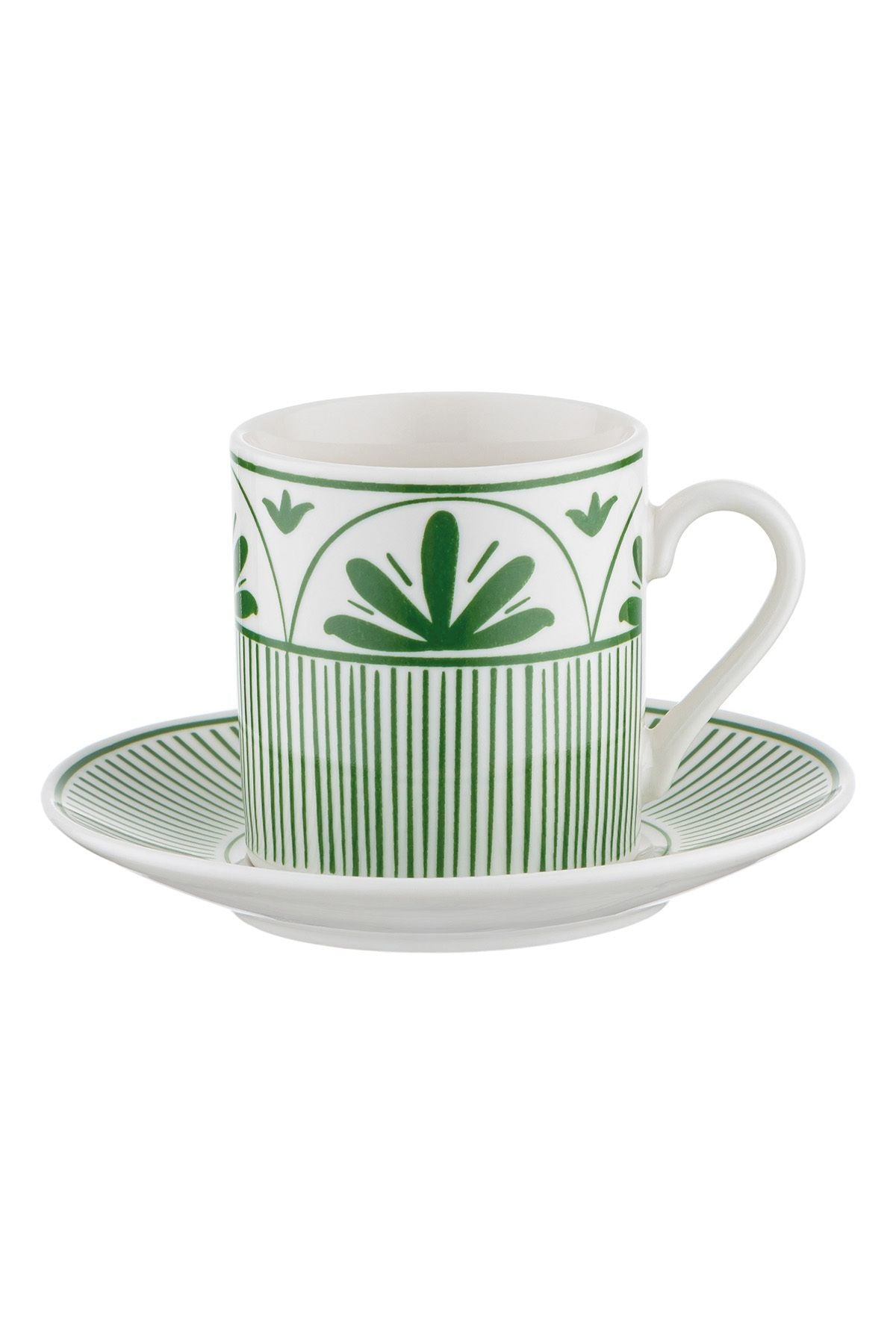 Sara New Bone 2 Person Coffee Cup Set 90 ml Green