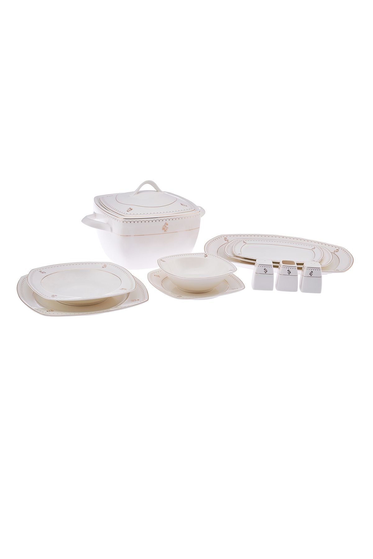 Belinda 60 pieces half square 12 people dinner set