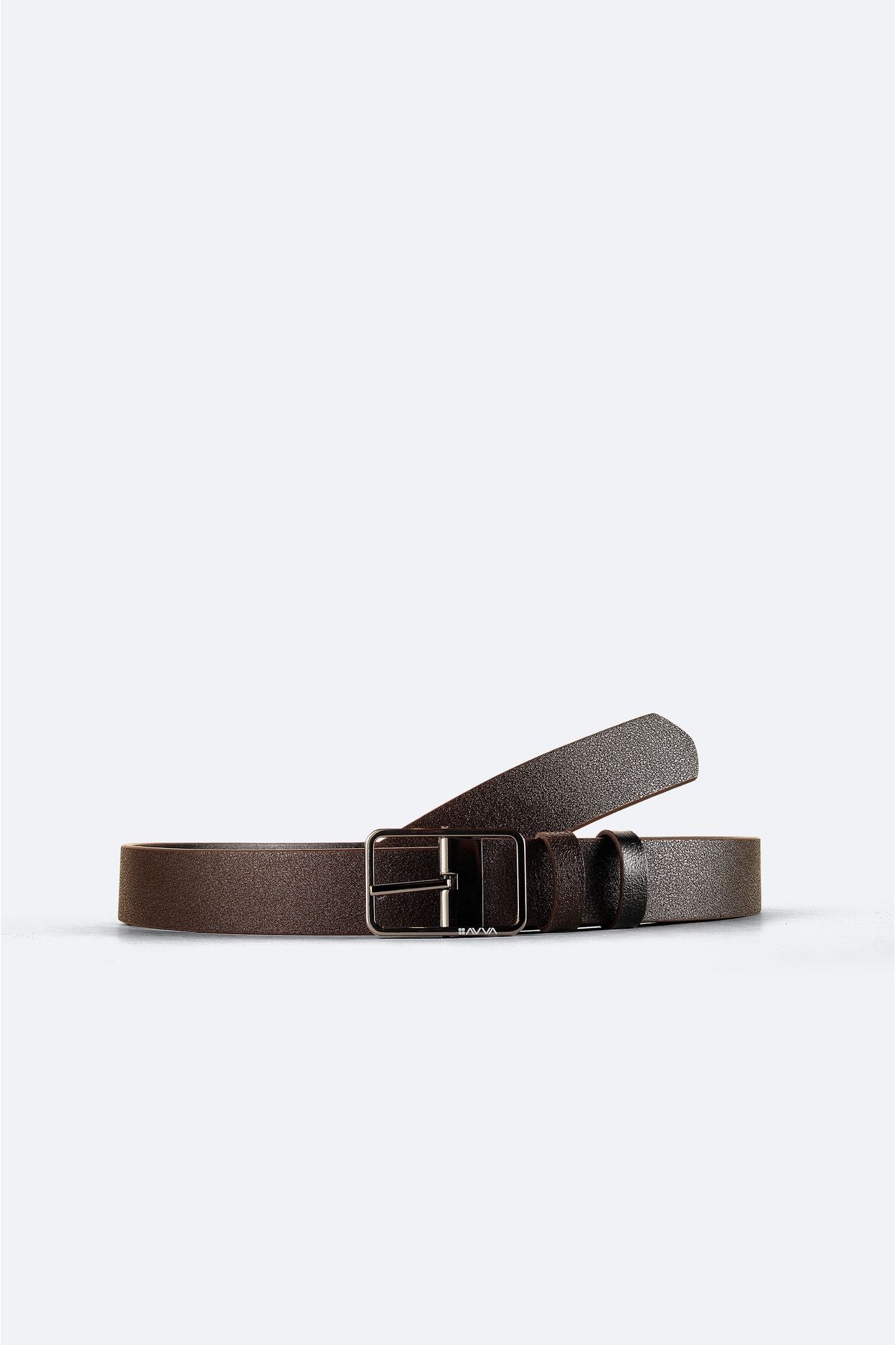 Men's black-brown double-sided floter pattern 100 %leather belt A41y9310