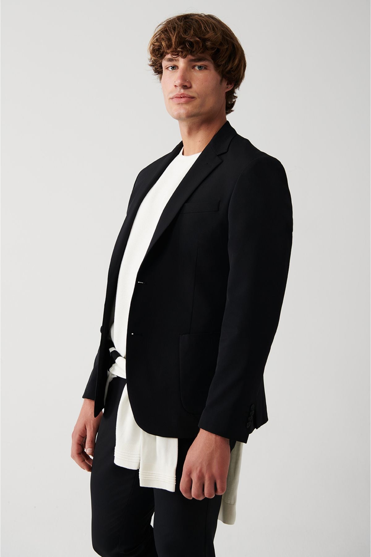 Men's Black Bi-Stretch Primed Double Slit Jacket A31y4004
