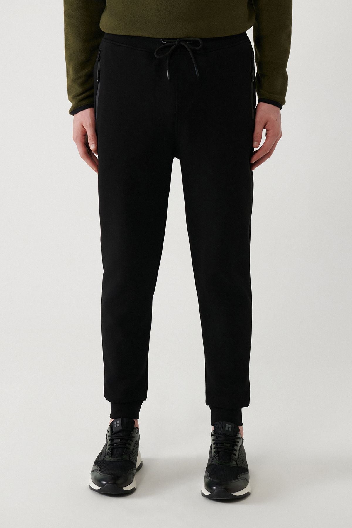 Men's black flexible interlok fabric rubber tracksuit six B003400