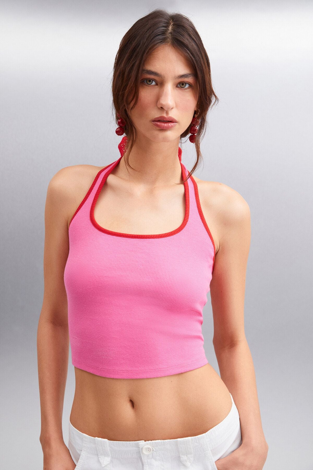 YSABELLA WOMEN CROP Pink Blouse