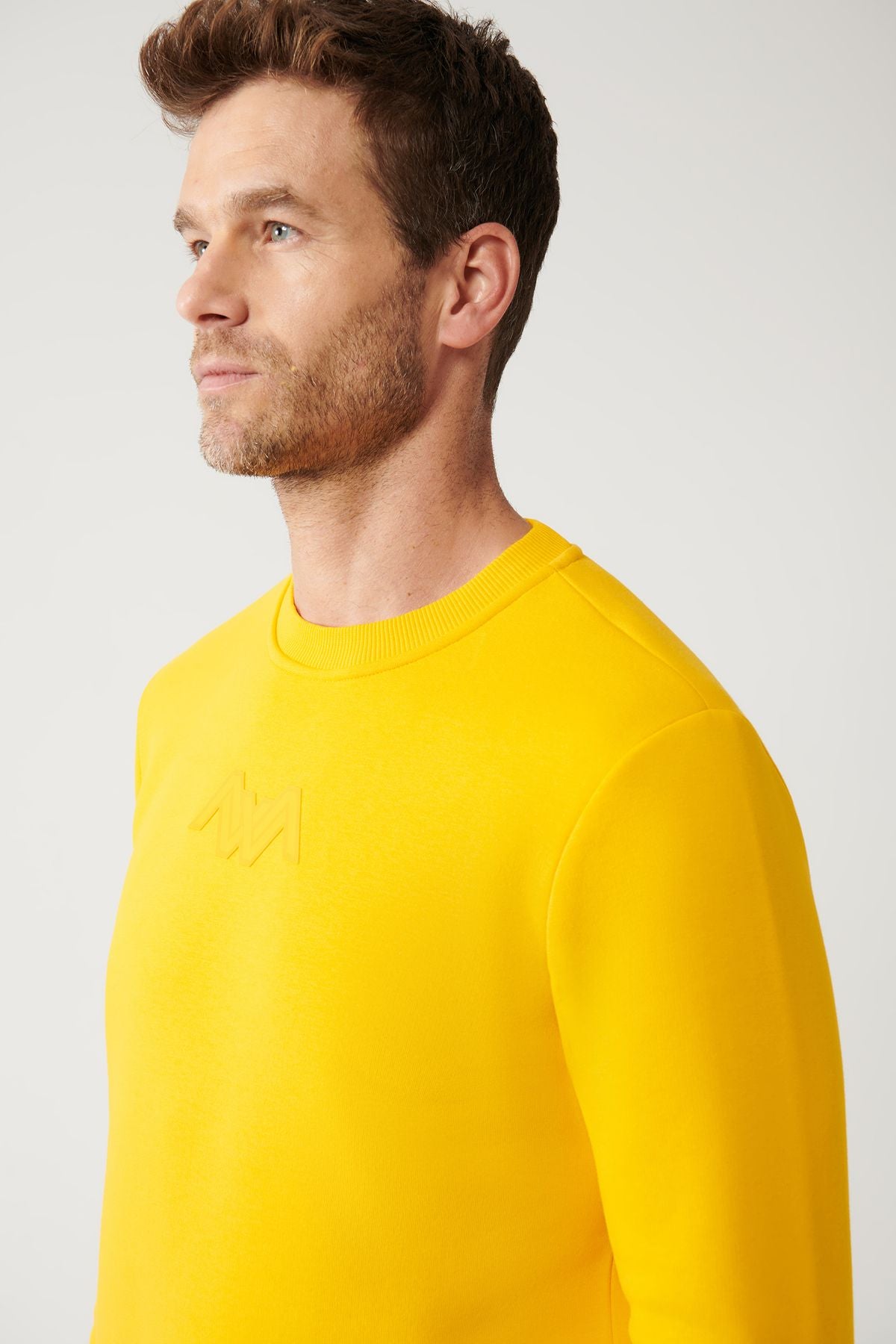 Men's yellow bike collar 3 -IP -shreddon printed Sweatshirt A32y1273