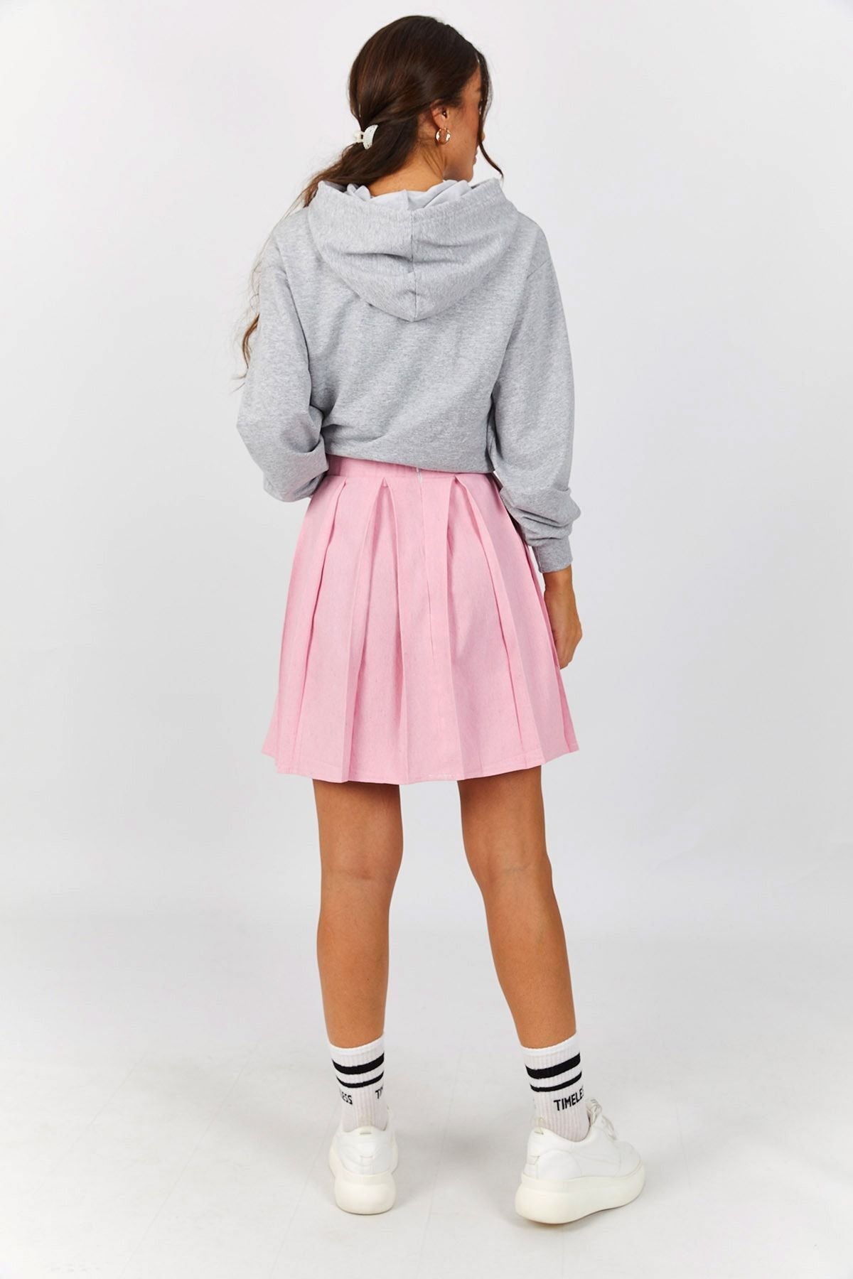 Woman Pink Short Kloş Skirt ARM-22K001013