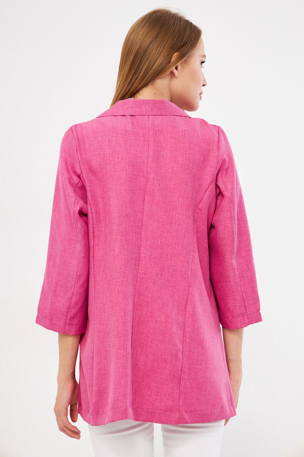 Women's Fuchsia Pocket Oversize Jacket ARM-24Y001115