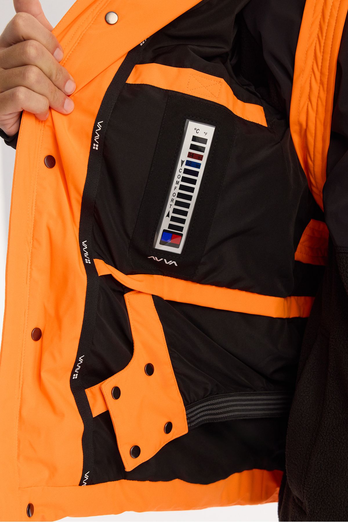 Men's Neon Orange Water Driving Windproof -20 degrees resistant goose feather ski coat A42y6123