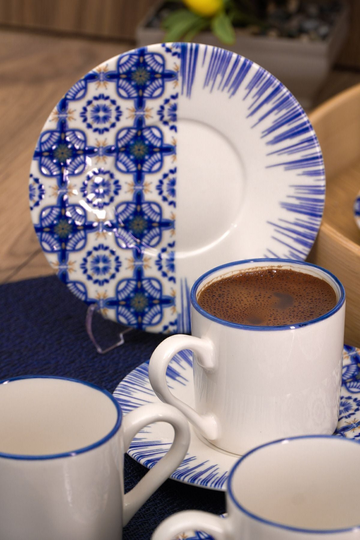 Firuze 12 Piece Porcelain Coffee Cup Set 100 ml