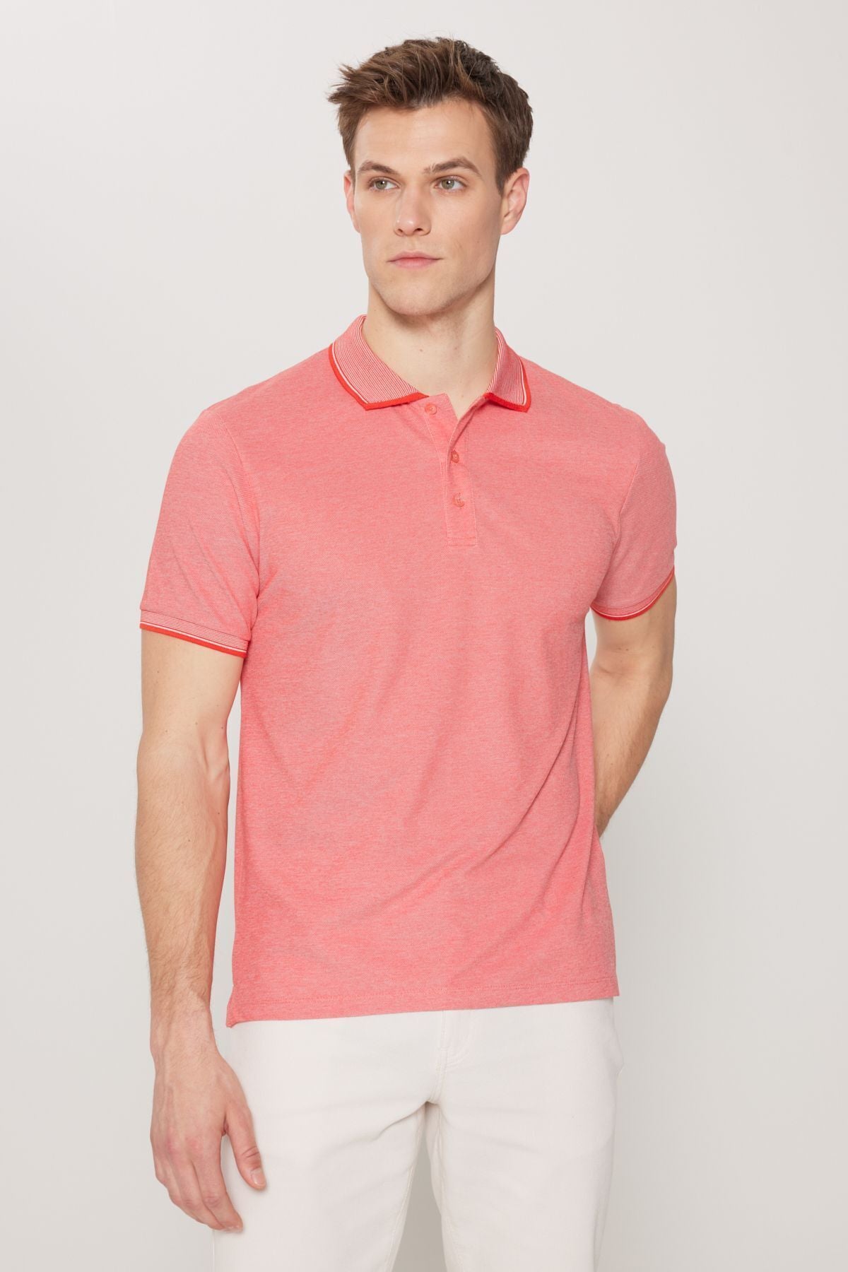 Men-Plugging Cotton Fabric Slim Fit Narn Cut Pomegranate Pomegranate