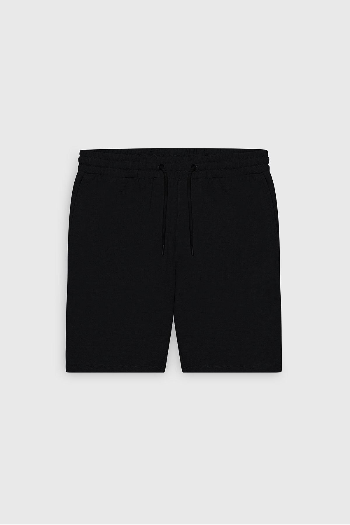 Men's Black Standard Fit Normal Cutter Cotton Flexible Knitting Shorts