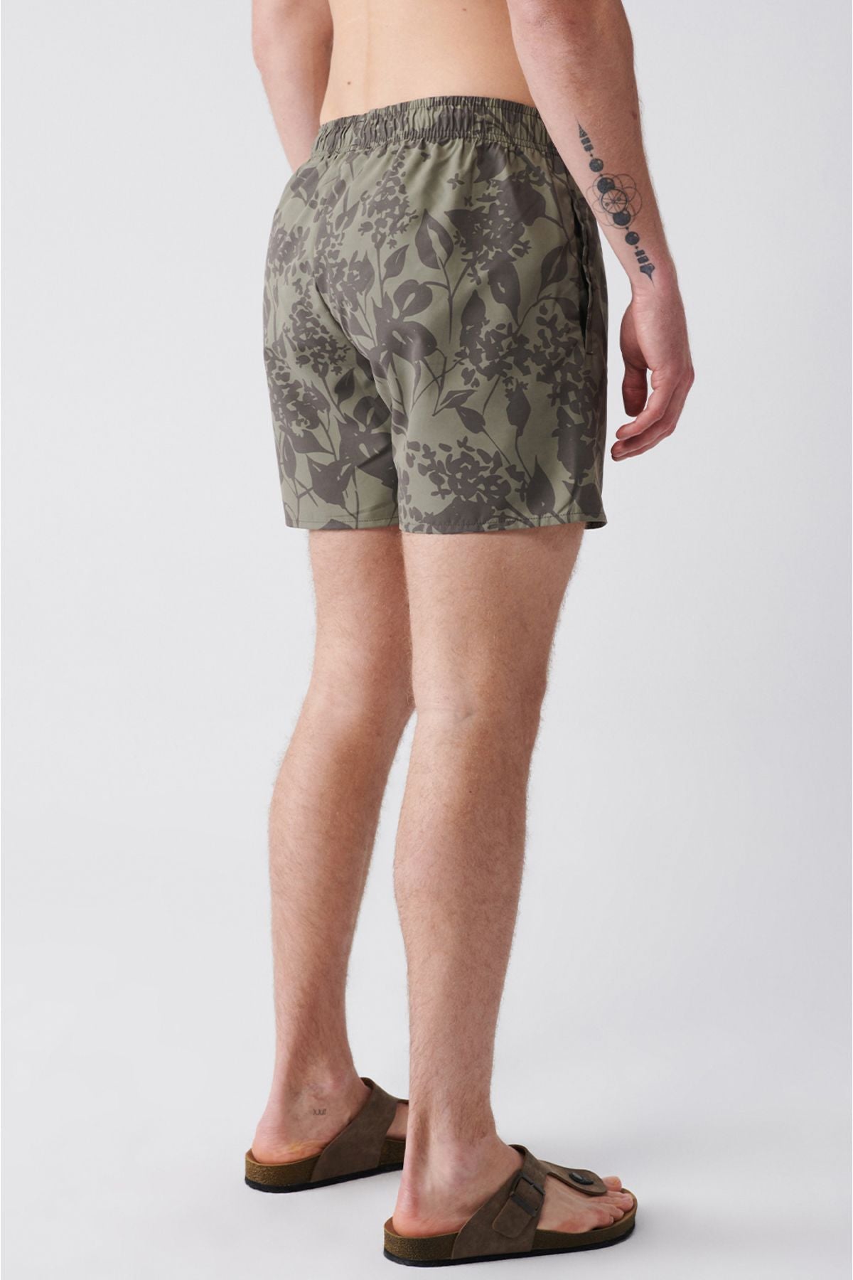 Khaki fast -drying Printed Standard Size Comfort Fit Mayo Sea Short E003802