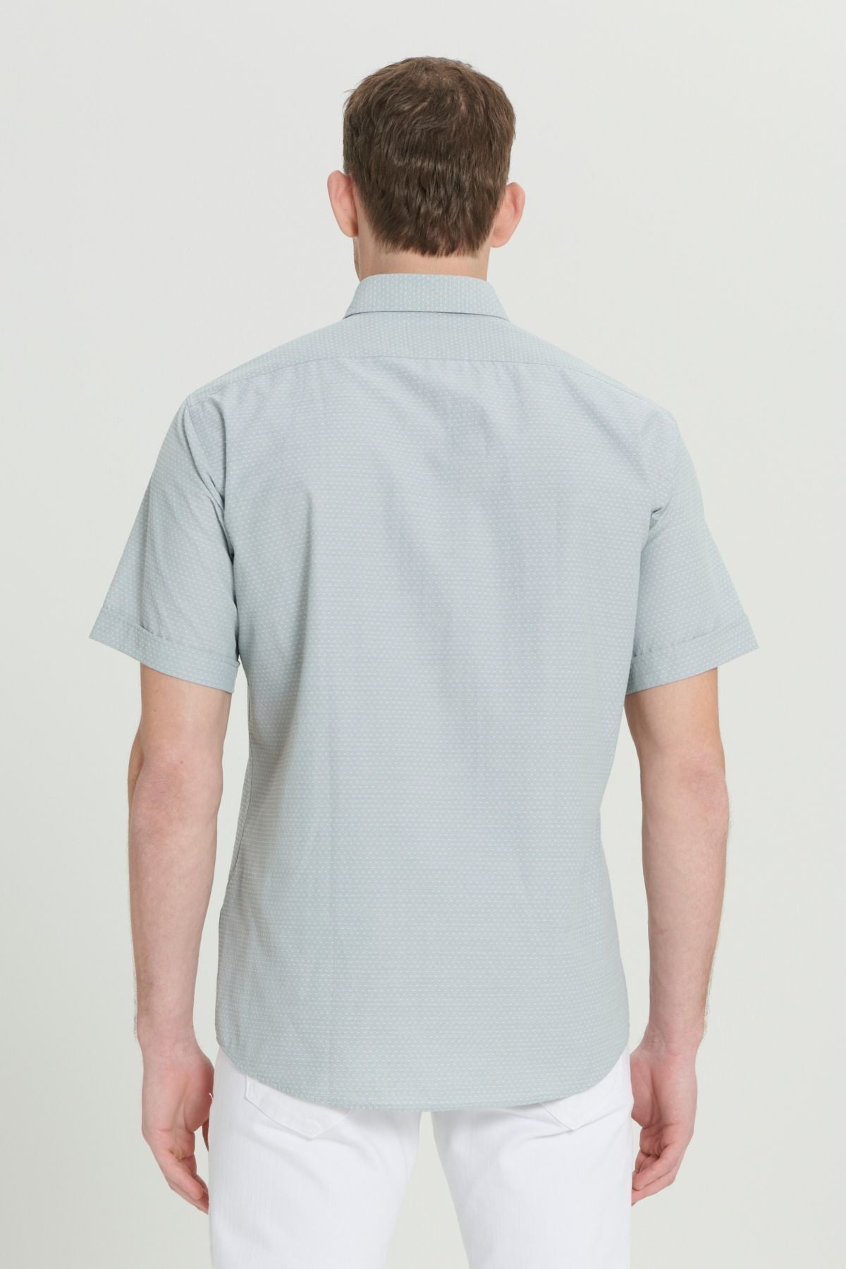 Men's Khaki Comfort Fit Casual Cutting Buttoned Neck Blazy Short Sleeve Shirt