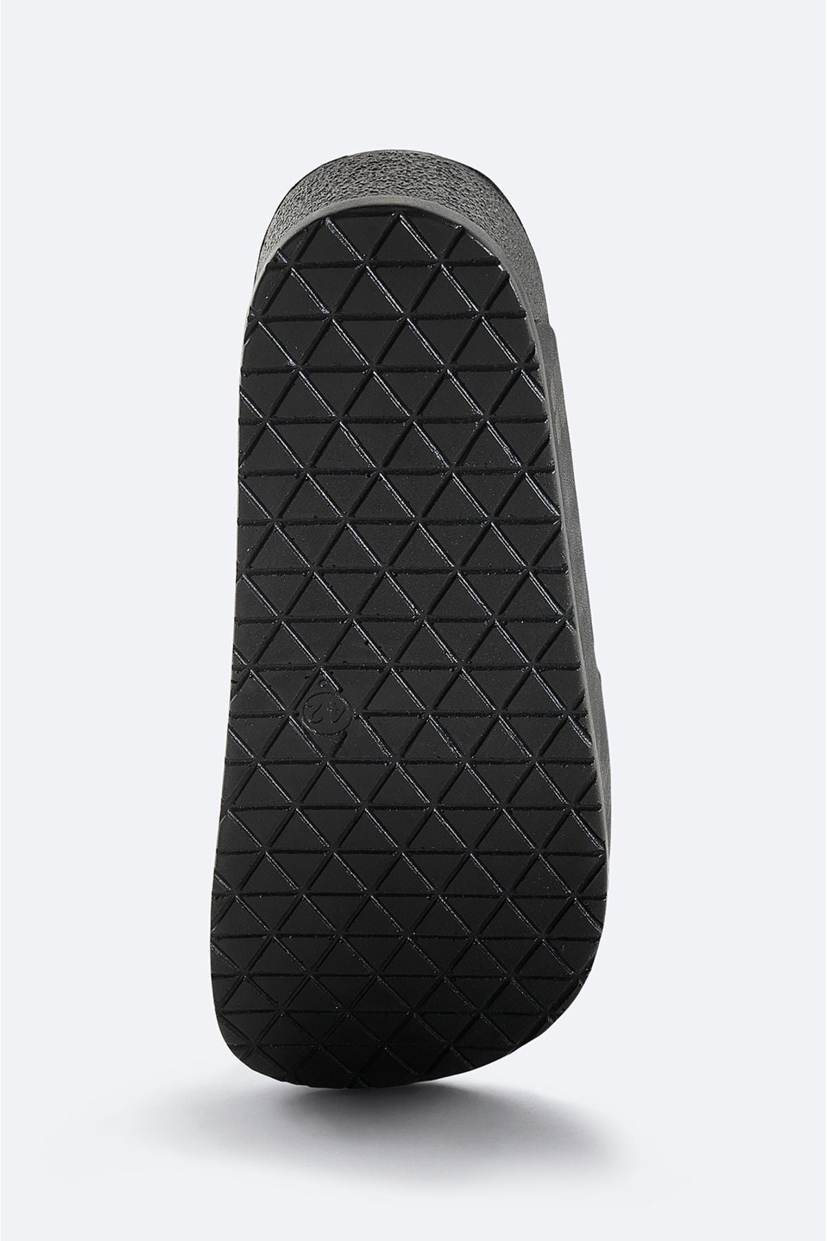 Men's black cross -band leather -looking flexible floor slippers A41y8300