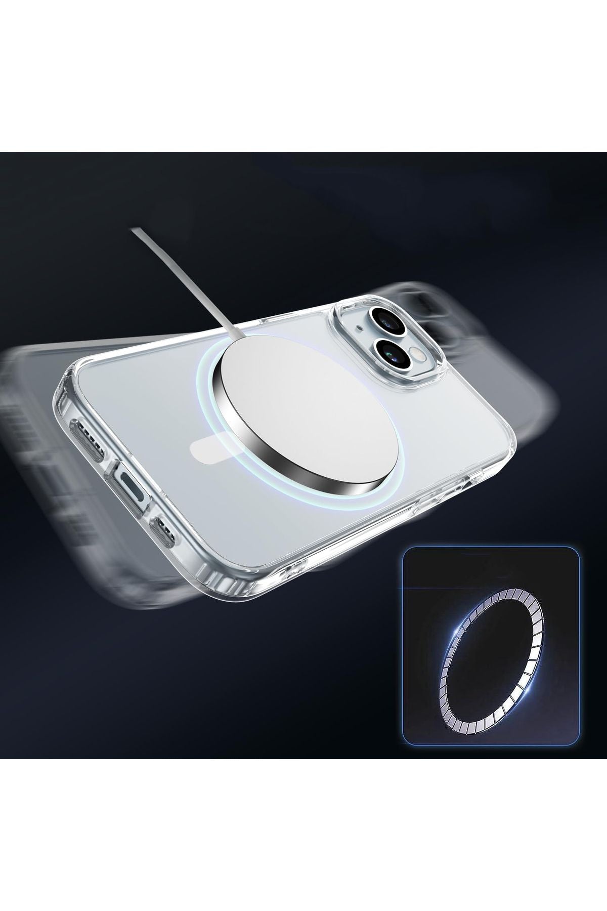 iPhone 15 plus compatible real magsafe featured hard transparent case