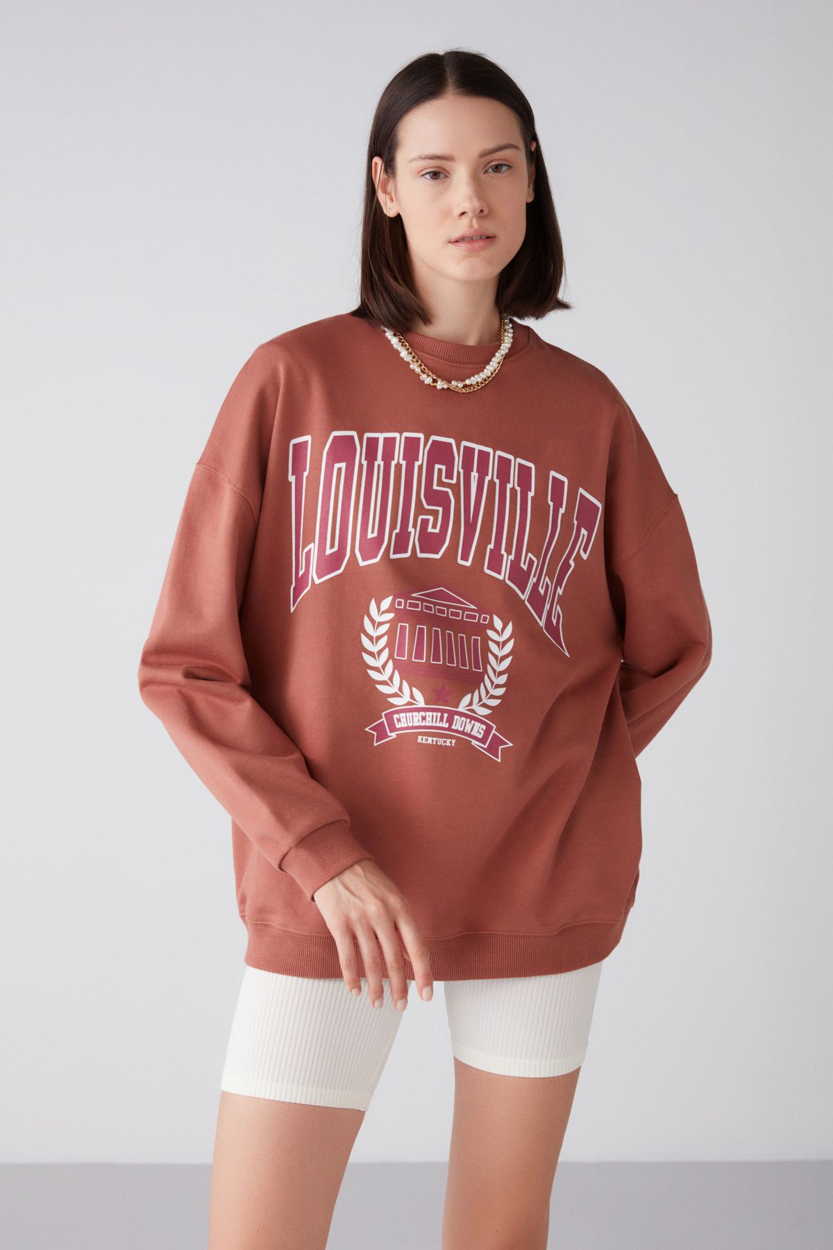 Ramona Oversize Kiremit Rengi Sweatshirt