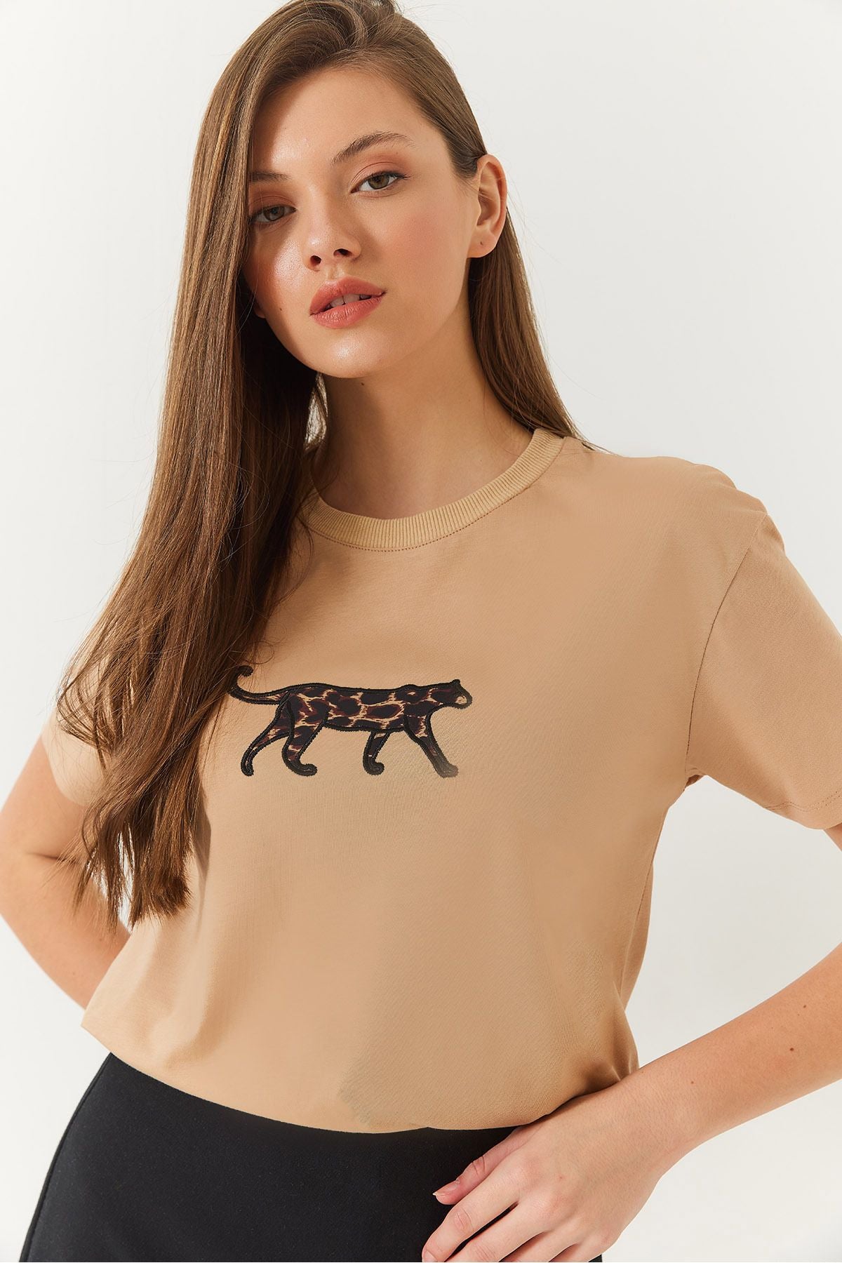 Women's Leopard Printed Tshirt 60602006