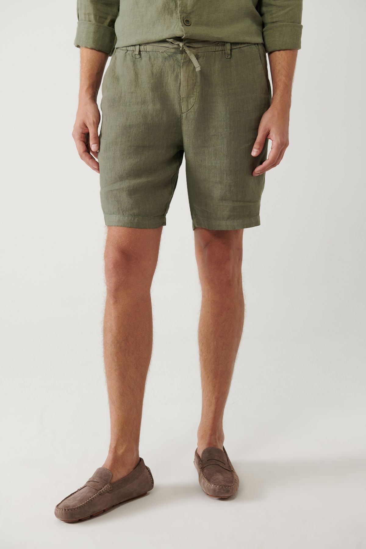 Male Khaki Waist Tire 100 %Keten Assos Short A41y3710