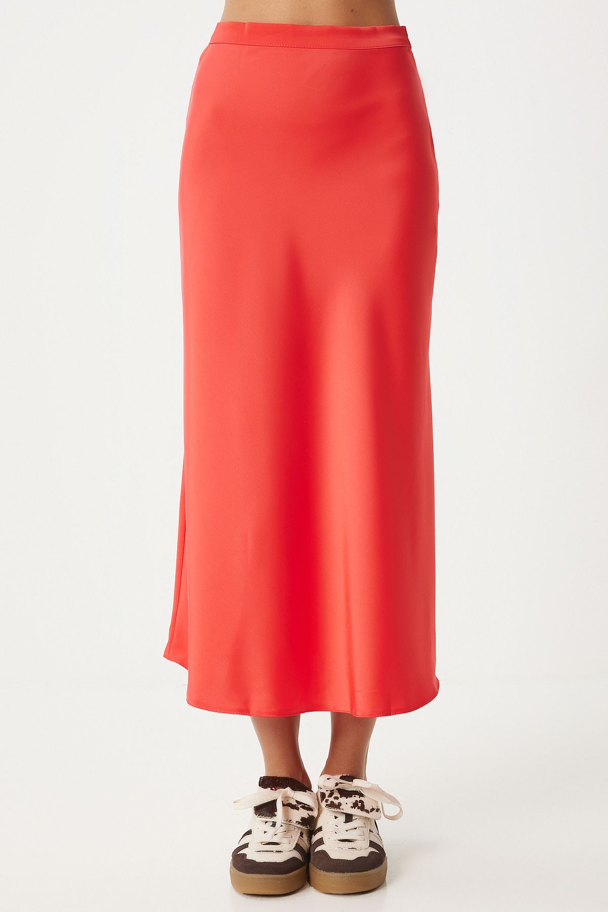 Female pomegranate flower Satin surface skirt FN03361