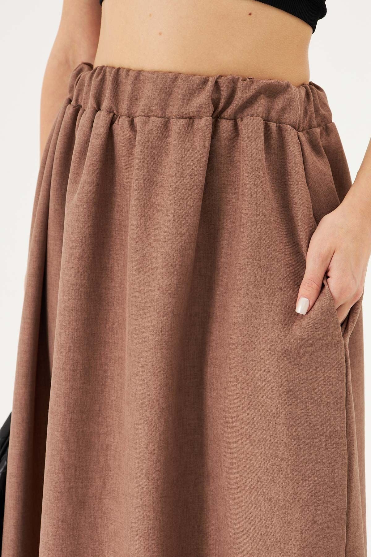 Female mink waist midi length skirt ARM-25K001010