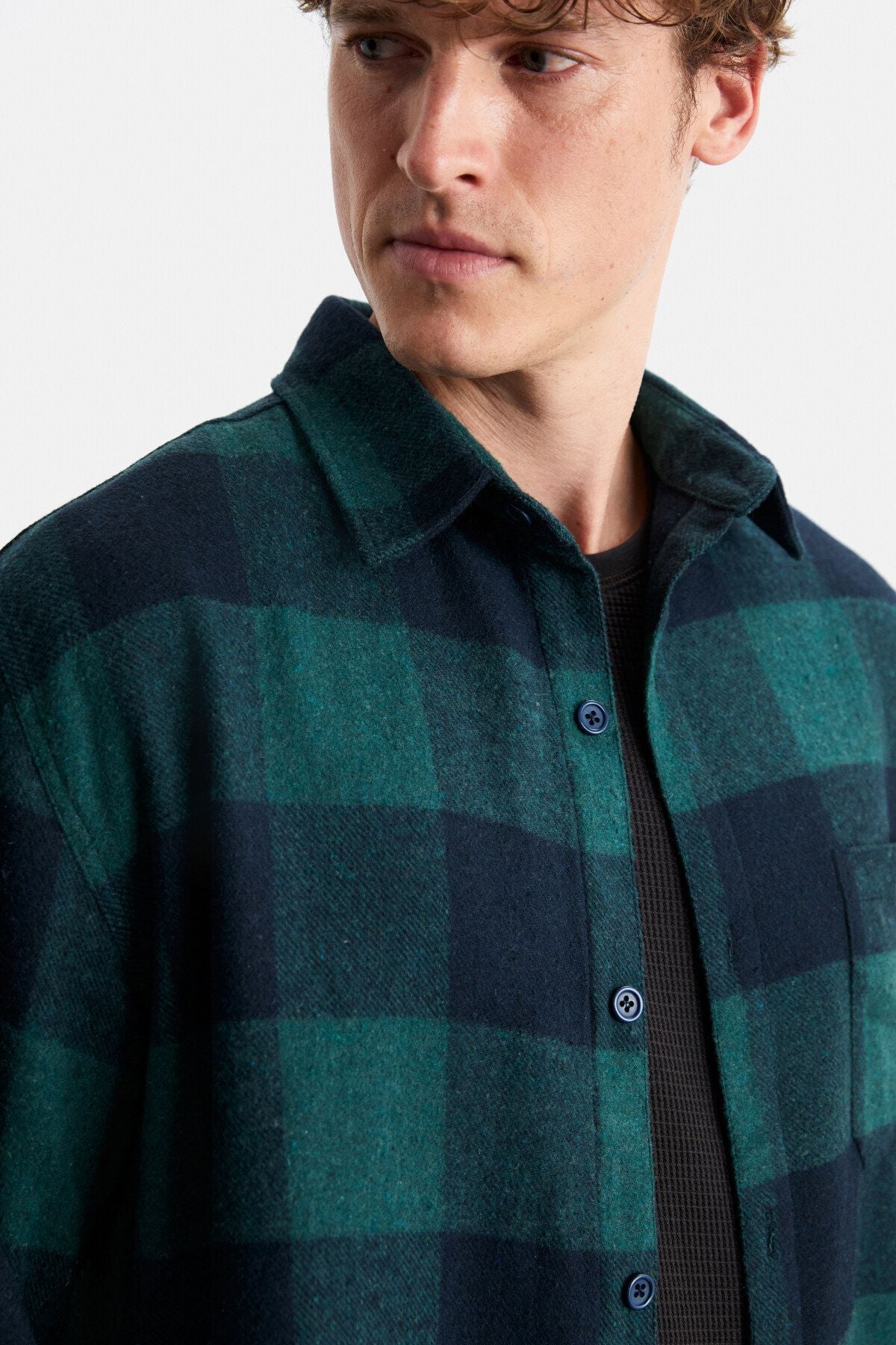 WILby Men's Cotton-Polyester Shirt Yaka Relaxed Wooden Green Shirt