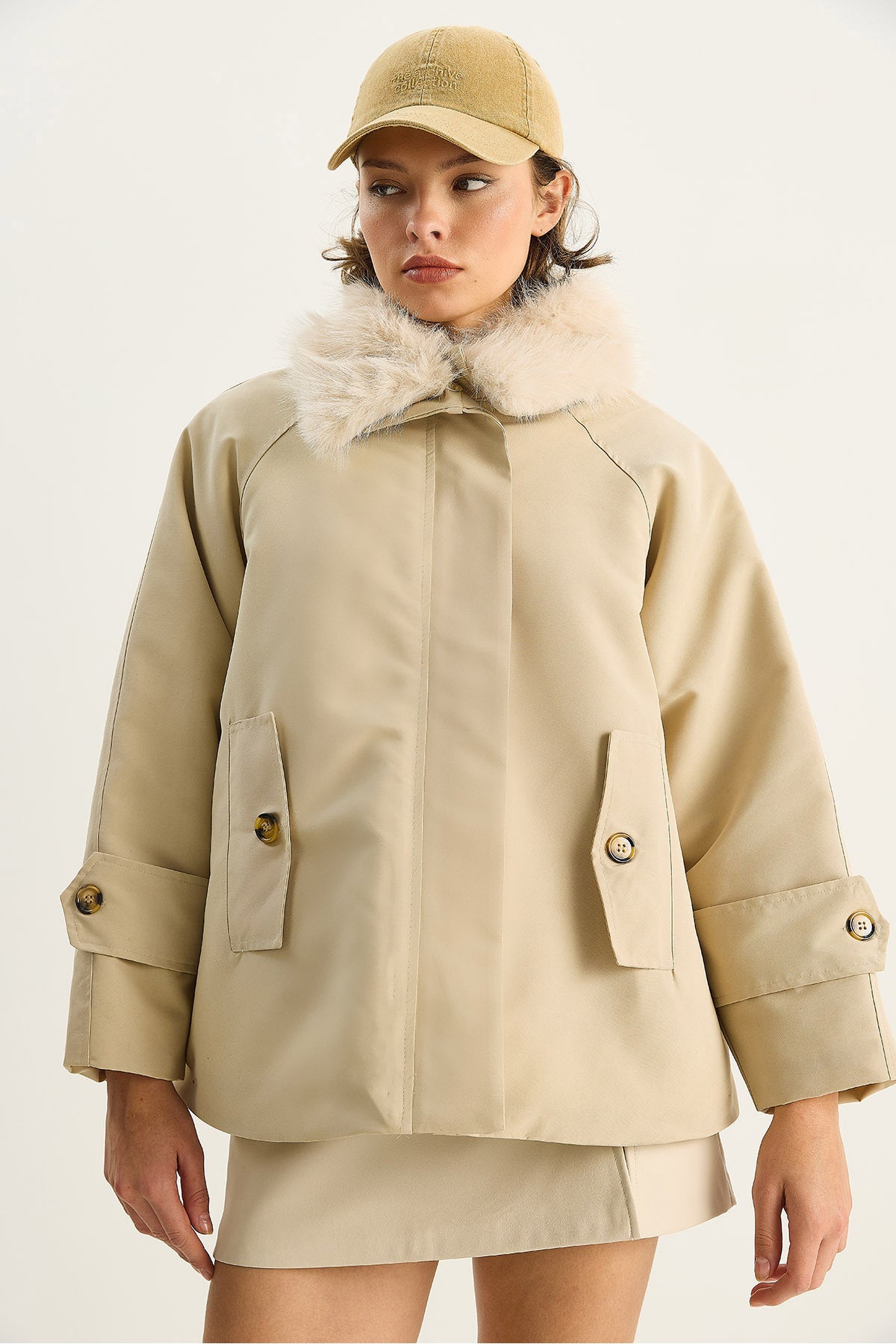 Women's Detachable Fur Collar Water Repellent Down Coat 60568 60283745