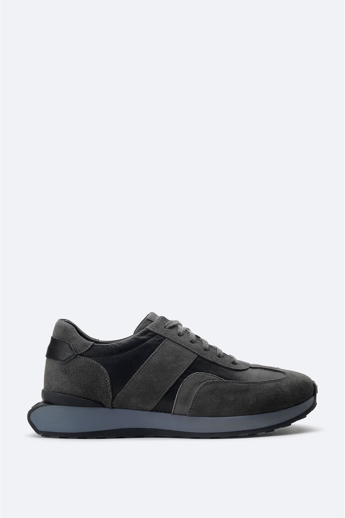 Men's Dark Gray 100 %Leather Parts Flexible Base Casual Shoes A31y8007