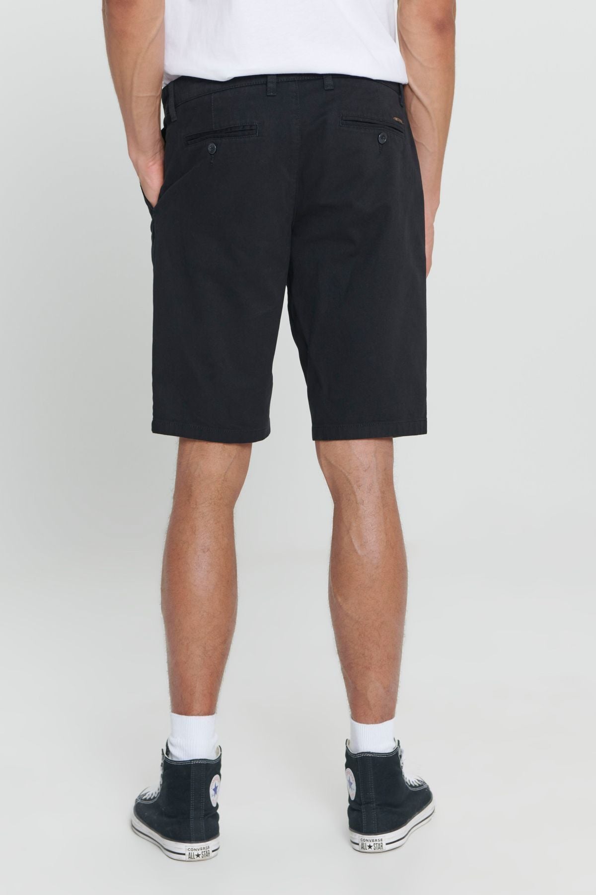 Men's Black Slim Fit Narrow Cut Amelery 100 %Cotton Casual Chino Shorts