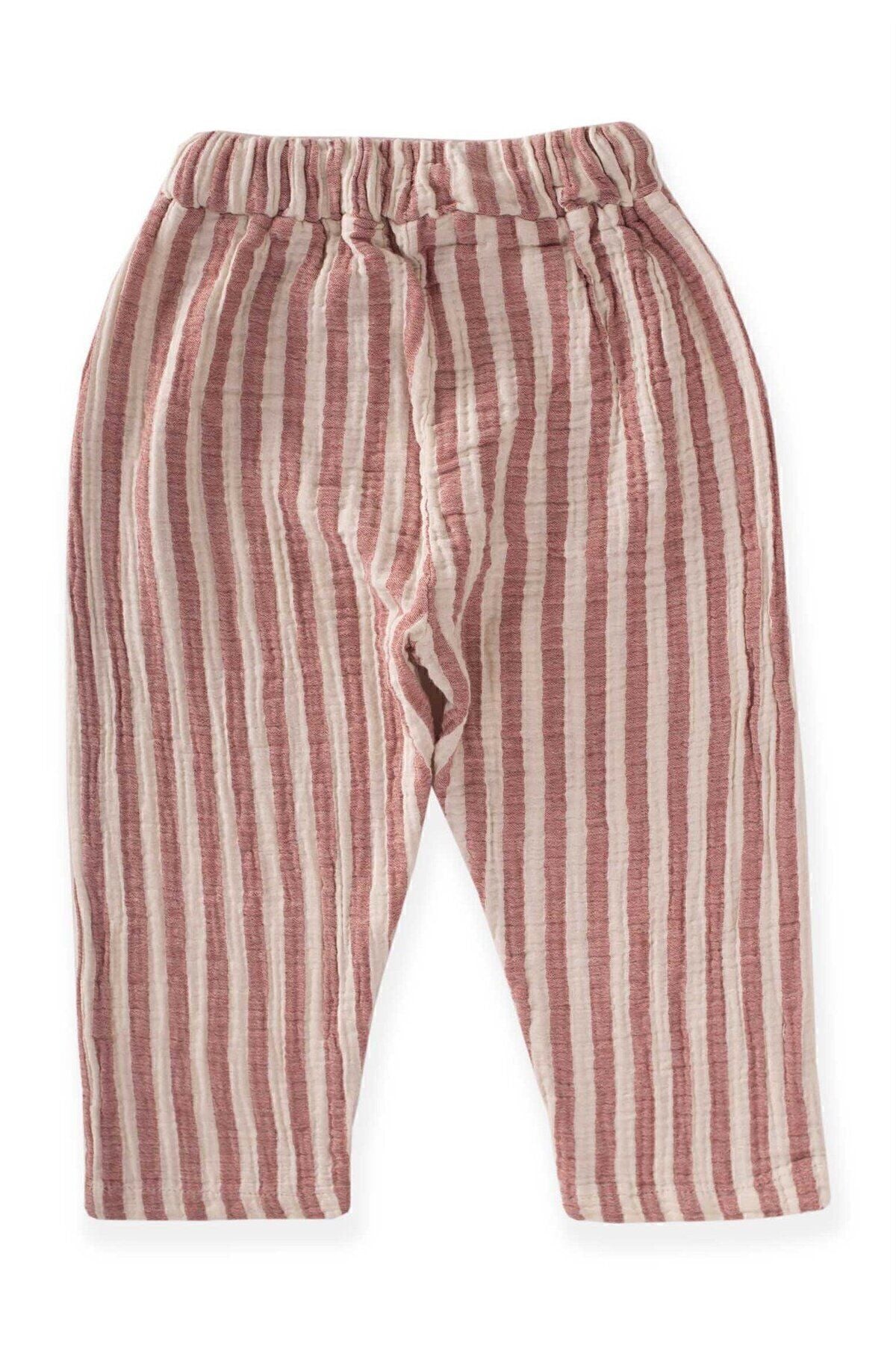 Müslin Pants 1-7 Years Red Striped