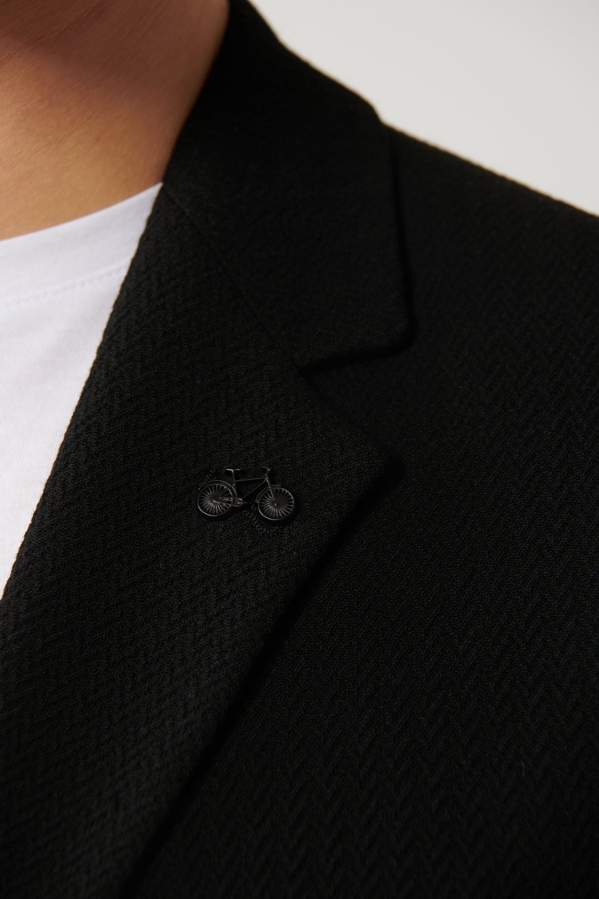 Men's Black Slit Lined Bi Stretch Fabric Jacket A41y4032