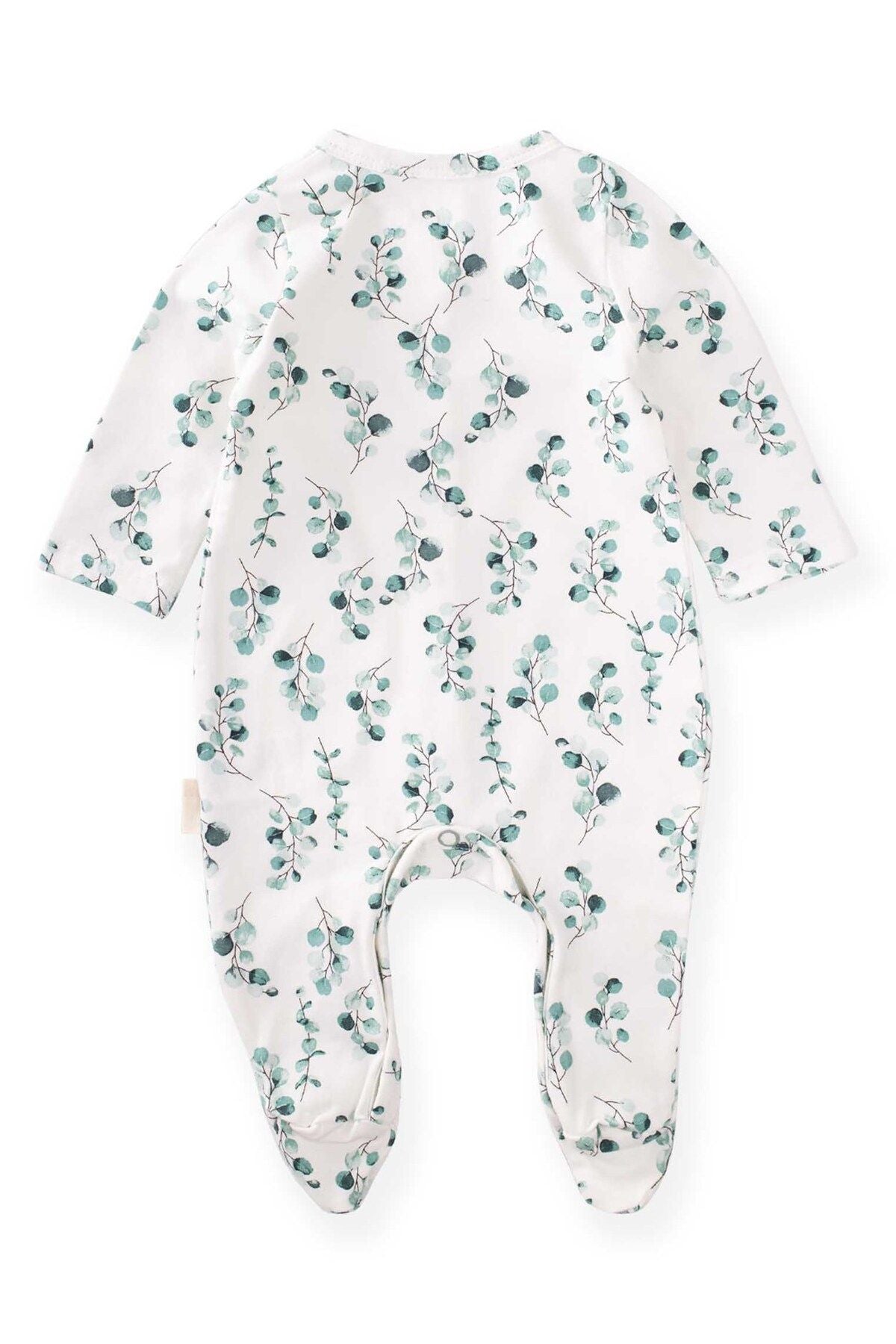 Patterned footed jumpsuit 0-1 age ecru flower