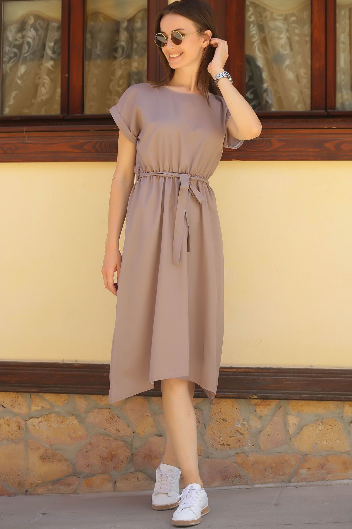 Female mink waist tire-tied dress ARM-18Y001120