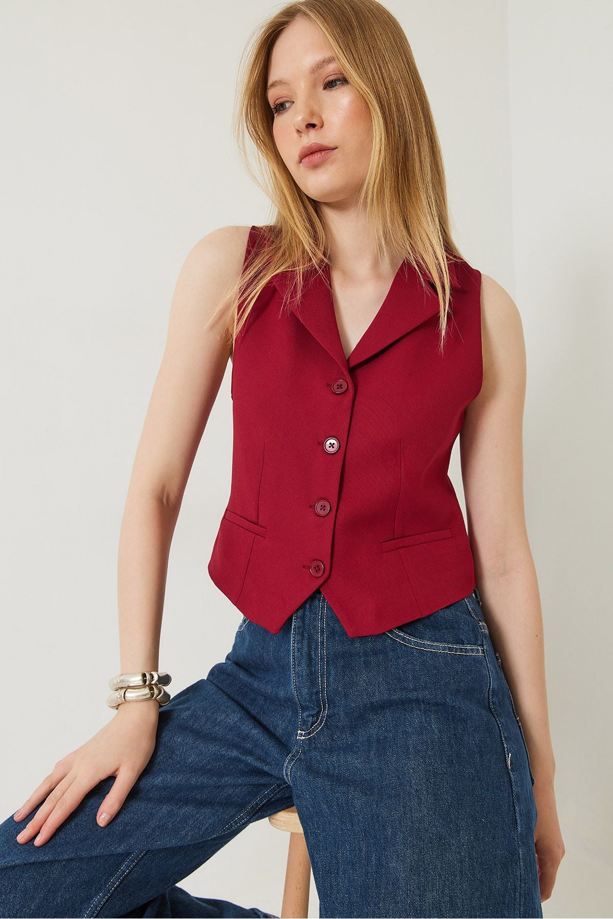 Women's Shirt Collar Vest 60229 60271013
